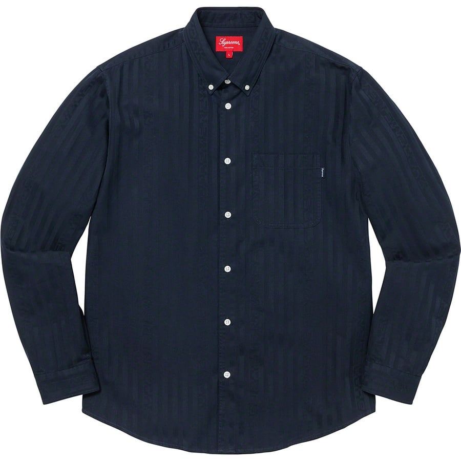 Details on Jacquard Stripe Twill Shirt Navy from fall winter
                                                    2020 (Price is $128)