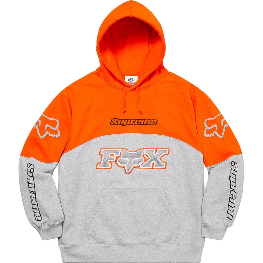 Details on Supreme Fox Racing Hooded Sweatshirt Grey from fall winter
                                                    2020 (Price is $168)