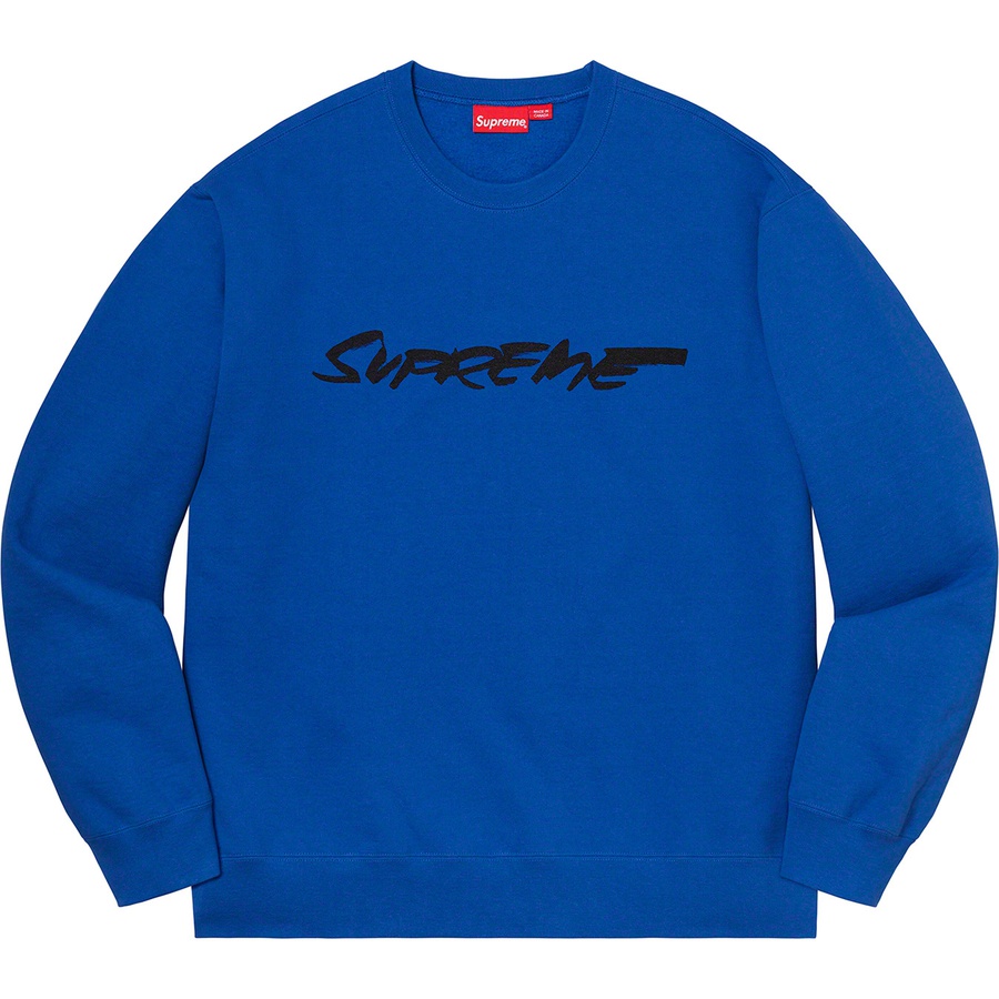 Details on Futura Logo Crewneck Royal from fall winter
                                                    2020 (Price is $148)