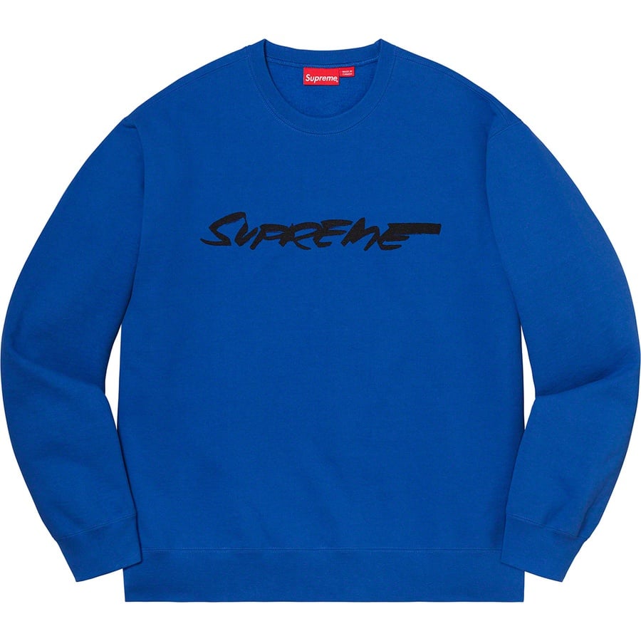 Details on Futura Logo Crewneck Royal from fall winter
                                                    2020 (Price is $148)