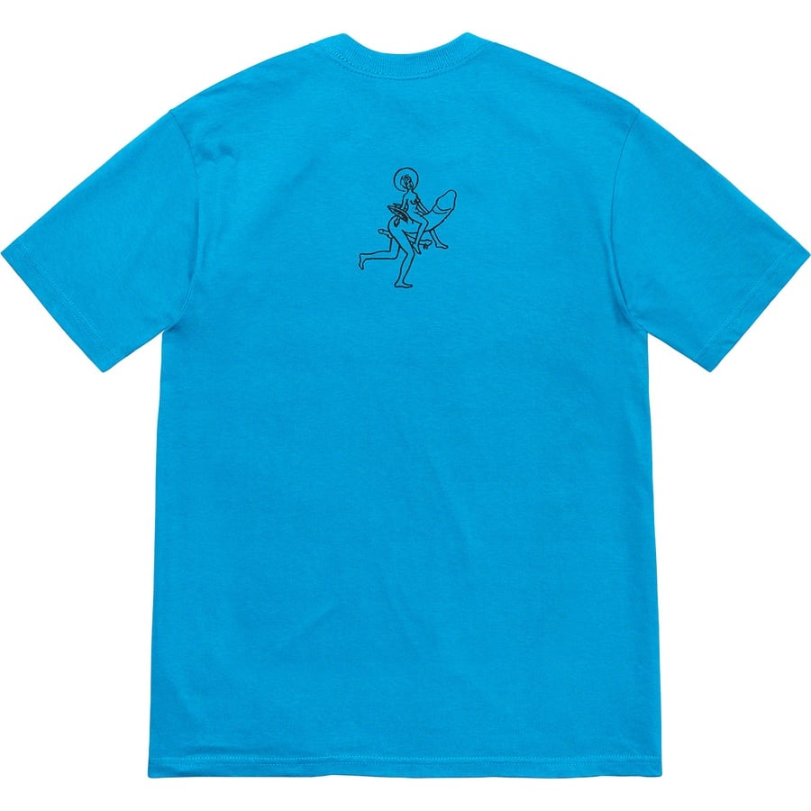 Details on Supreme Dicks Tee Bright Blue from fall winter
                                                    2020 (Price is $38)