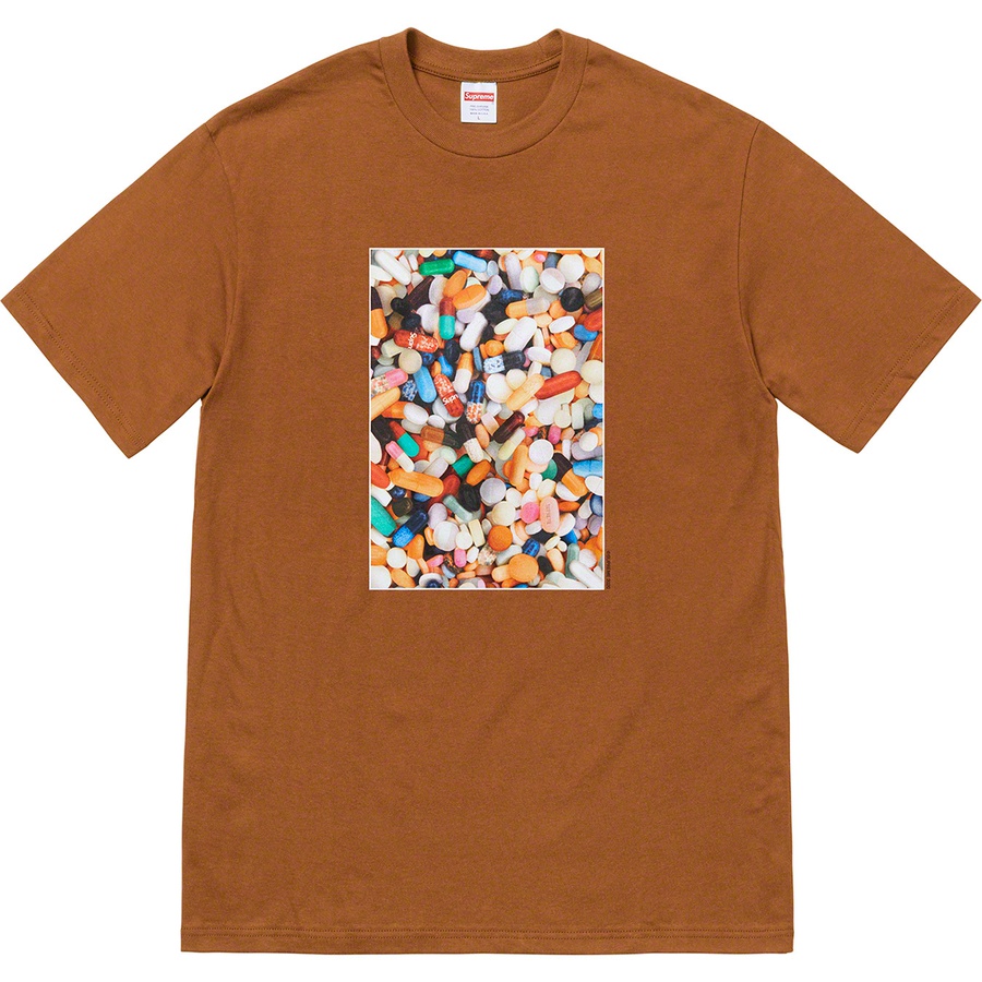 Details on Pills Tee Brown from fall winter
                                                    2020 (Price is $38)