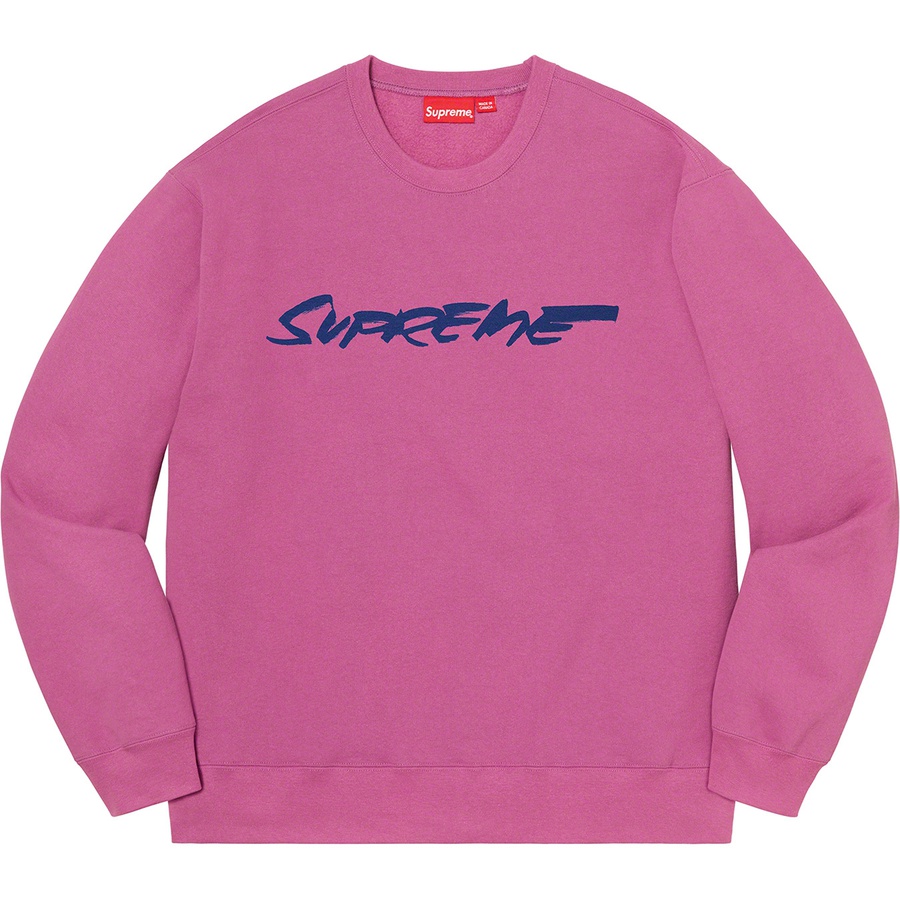 Details on Futura Logo Crewneck Bright Purple from fall winter
                                                    2020 (Price is $148)