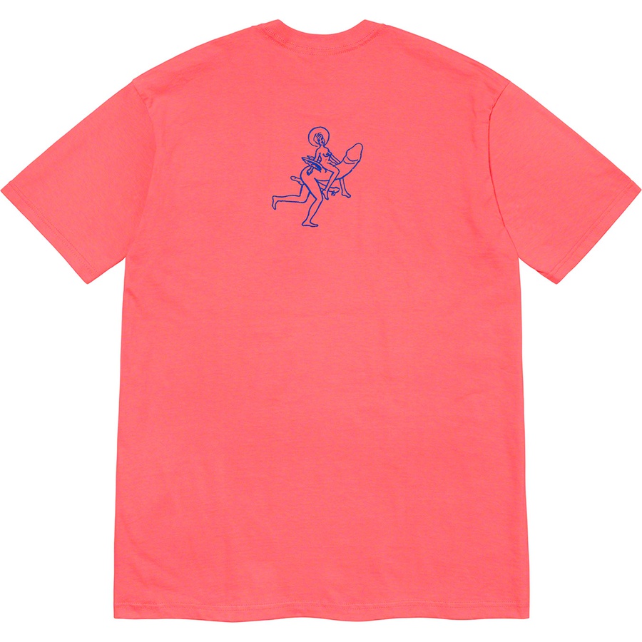 Details on Supreme Dicks Tee Bright Coral from fall winter
                                                    2020 (Price is $38)