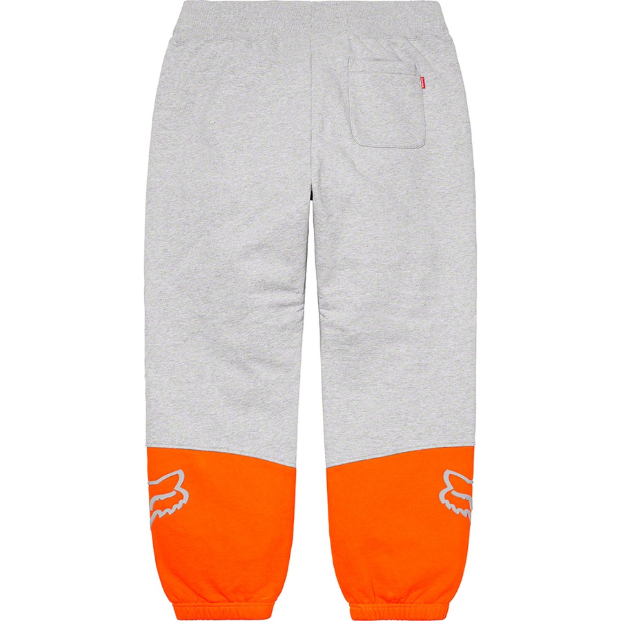 Details on Supreme Fox Racing Sweatpant Grey from fall winter
                                                    2020 (Price is $158)