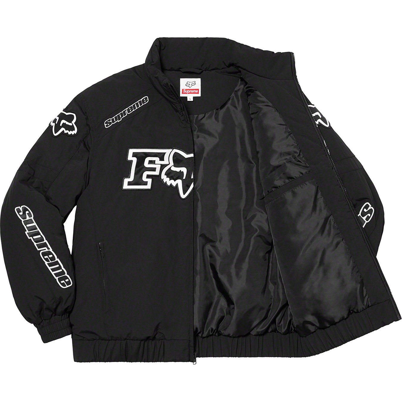 レシートの】 Supreme Supreme Fox Racing Puffy Jacket Lサイズの通販 by 夕べはおしみでしたね's  shop｜シュプリームならラクマ スウェット