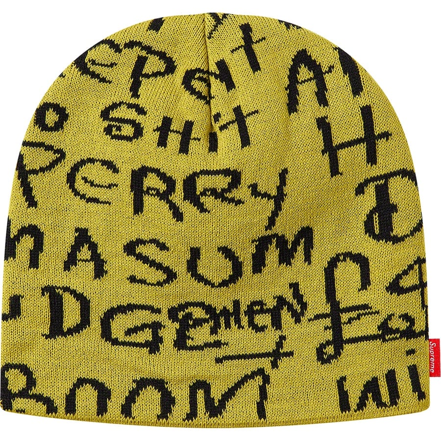 Details on Black Ark Beanie Yellow from fall winter
                                                    2020 (Price is $36)