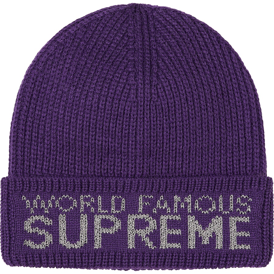 Details on World Famous Beanie Dark Purple from fall winter
                                                    2020 (Price is $36)