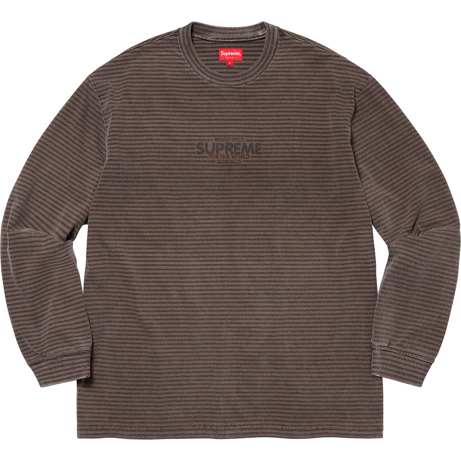 Details on Micro Stripe L S Top Brown from fall winter 2020 (Price is $98)