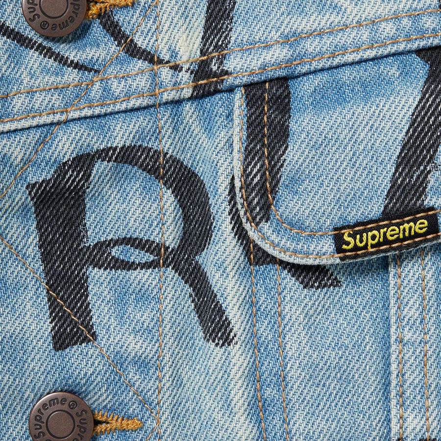 Details on Black Ark Denim Trucker Jacket Blue from fall winter
                                                    2020 (Price is $218)