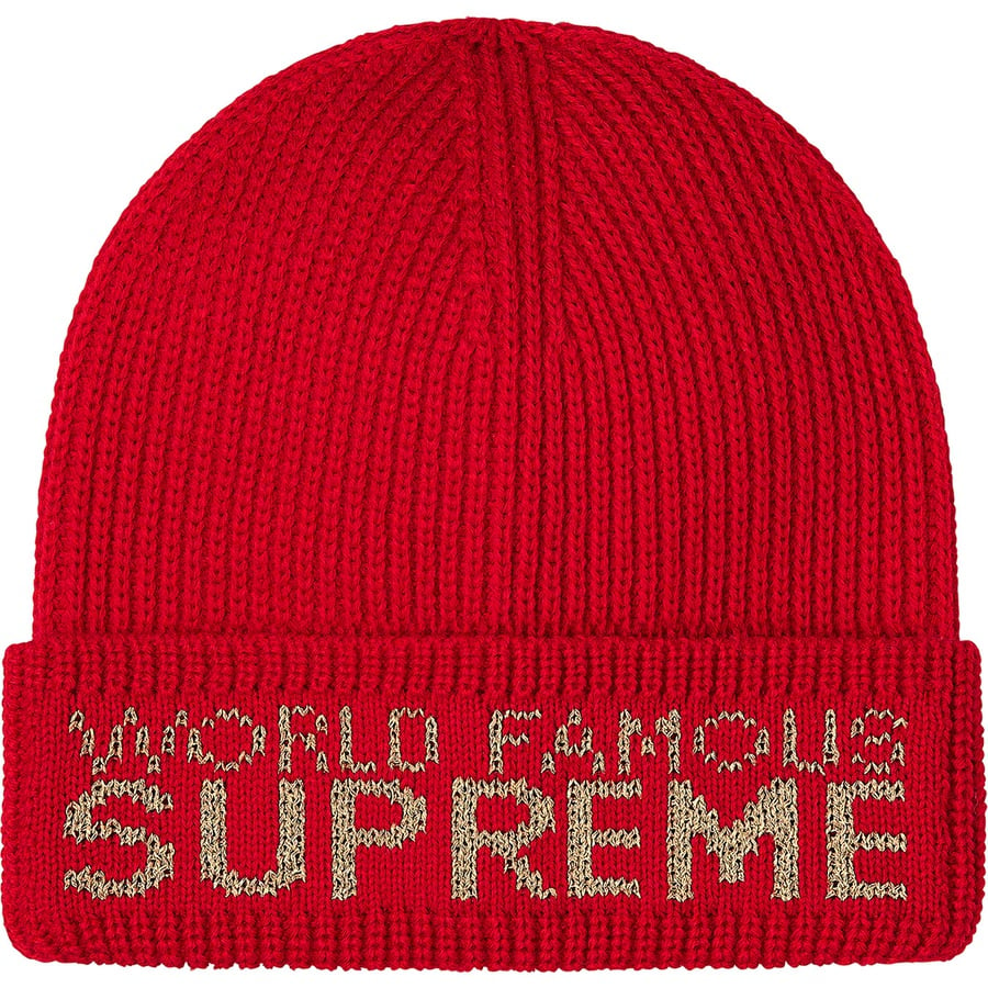 Details on World Famous Beanie Red from fall winter
                                                    2020 (Price is $36)