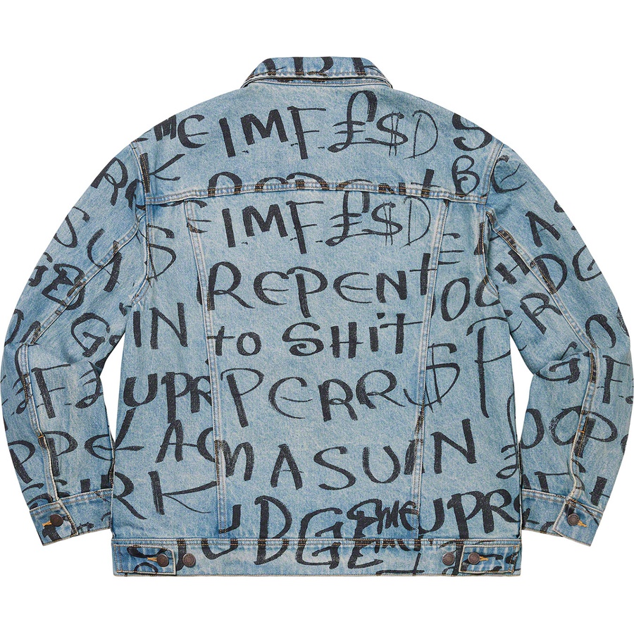 Details on Black Ark Denim Trucker Jacket Blue from fall winter
                                                    2020 (Price is $218)