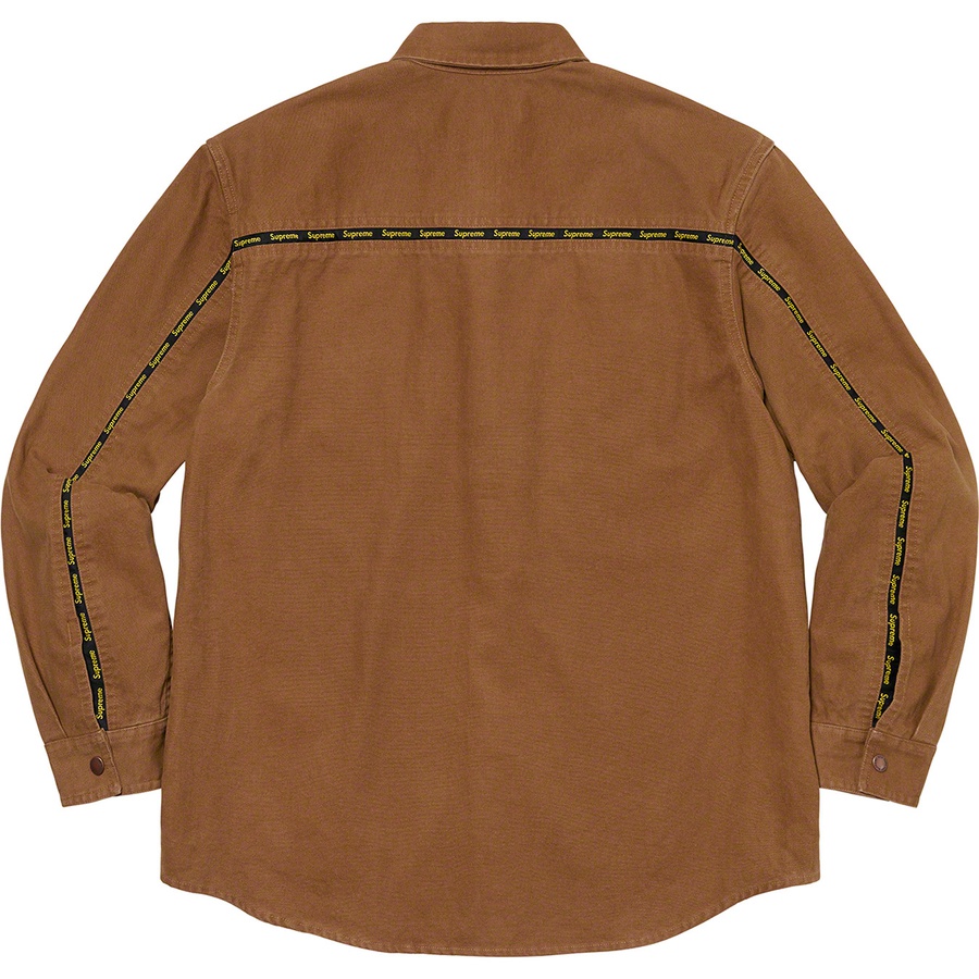 Details on Logo Taping Work Shirt Brown from fall winter
                                                    2020 (Price is $138)