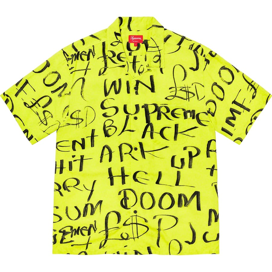 Details on Black Ark Rayon S S Shirt Fluorescent Yellow from fall winter 2020 (Price is $148)
