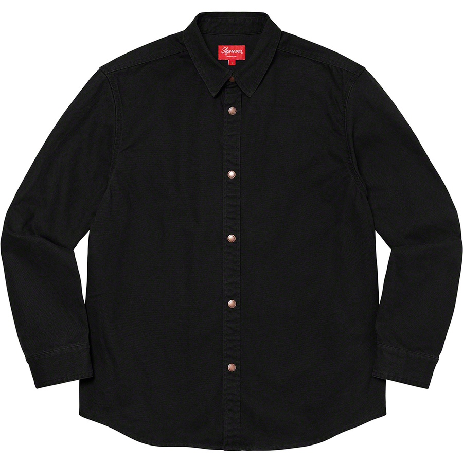 Details on Logo Taping Work Shirt Black from fall winter 2020 (Price is $138)