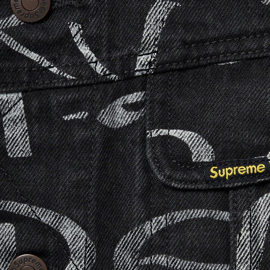 Details on Black Ark Denim Trucker Jacket Black from fall winter
                                                    2020 (Price is $218)