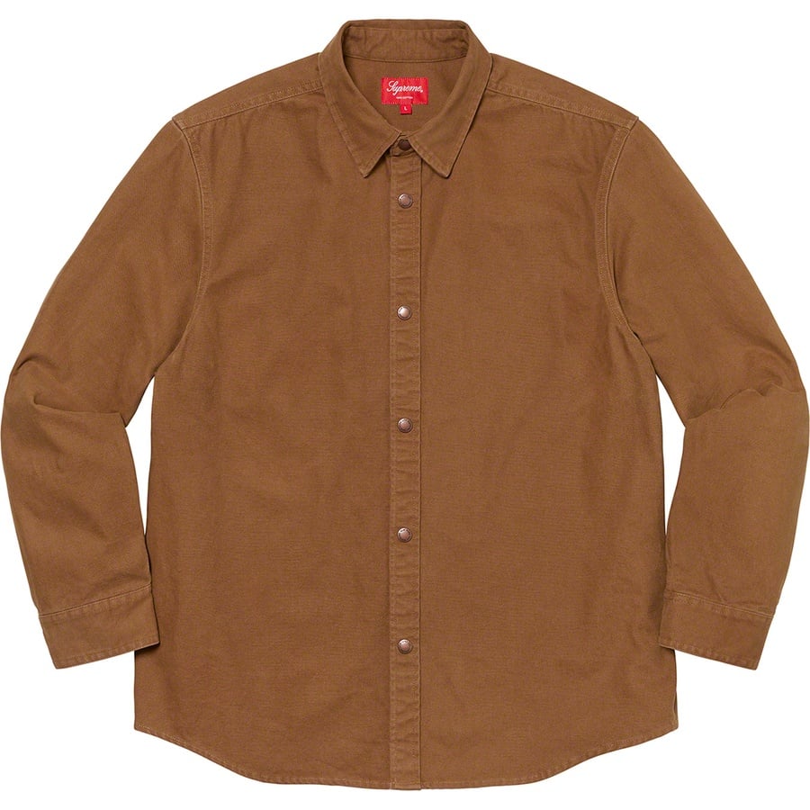 Details on Logo Taping Work Shirt Brown from fall winter
                                                    2020 (Price is $138)