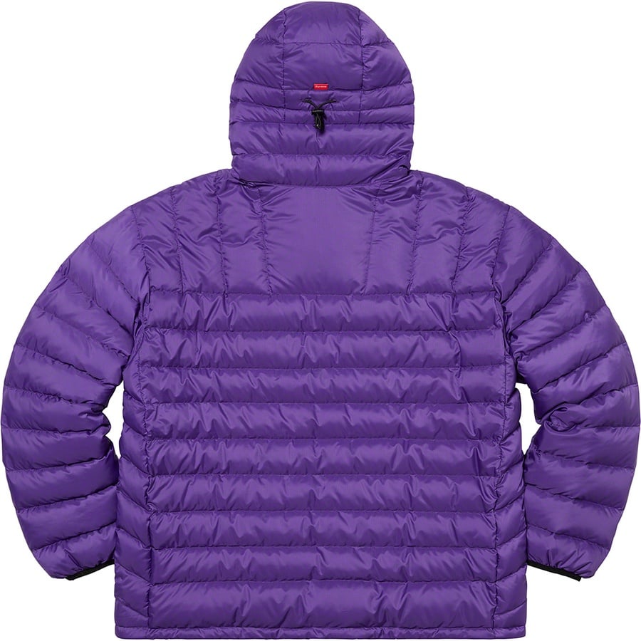 Details on Micro Down Half Zip Hooded Pullover Purple from fall winter
                                                    2020 (Price is $238)