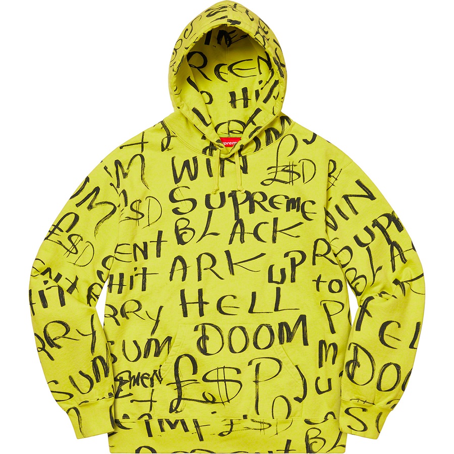 Details on Black Ark Hooded Sweatshirt Fluorescent Yellow from fall winter
                                                    2020 (Price is $168)