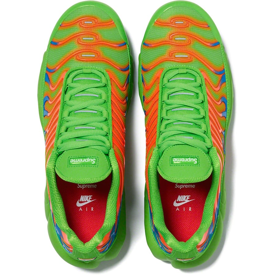Details on Supreme Nike Air Max Plus Green from fall winter
                                                    2020 (Price is $180)