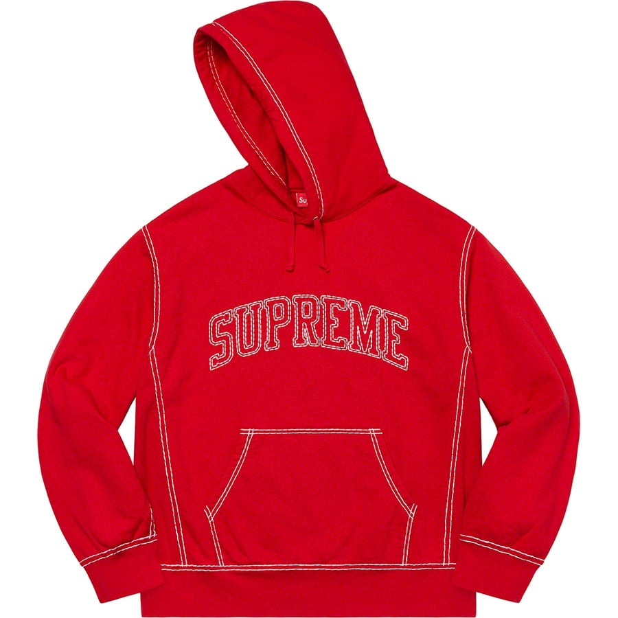 Supreme Big Stitch Hooded Sweatshirt (FW20) - Red - $158