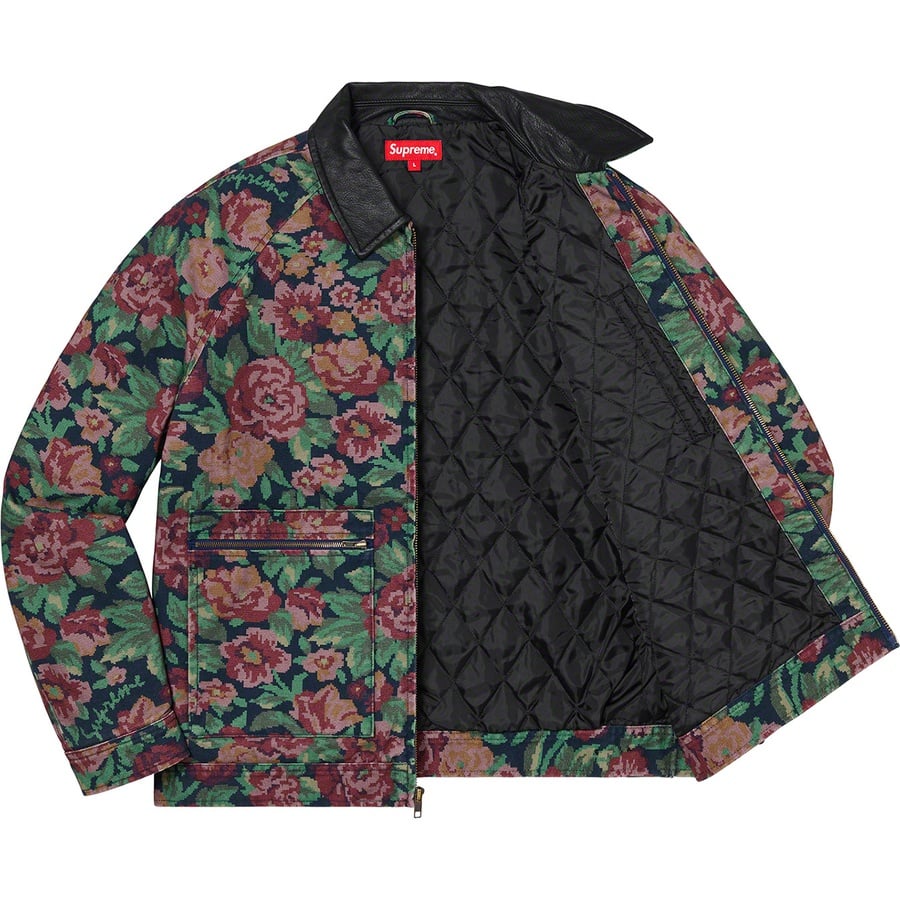 Details on Leather Collar Work Jacket Digi Floral from fall winter
                                                    2020 (Price is $198)