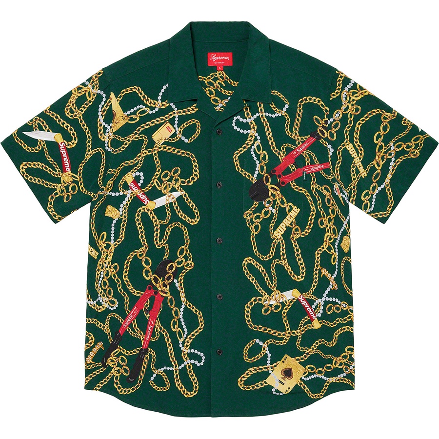 Details on Chains Rayon S S Shirt Dark Green from fall winter 2020 (Price is $138)