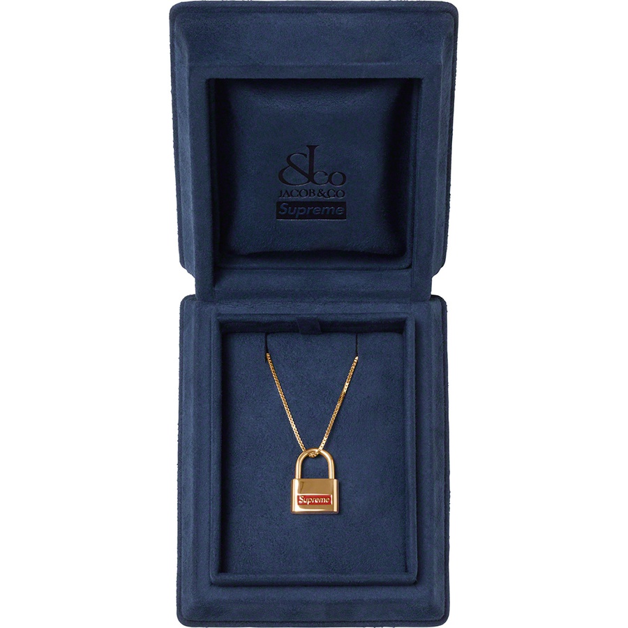 Details on Supreme Jacob & Co. 14K Gold Lock Pendant Gold from fall winter
                                                    2020 (Price is $1100)