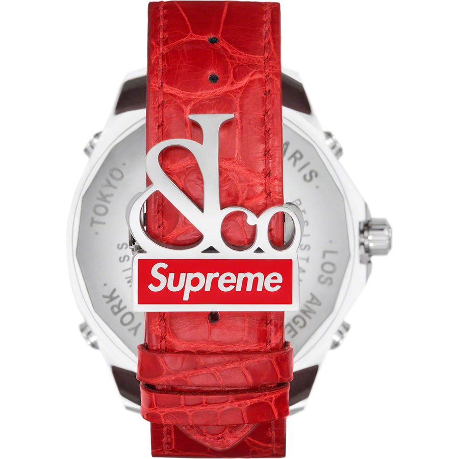 Details on Supreme Jacob & Co Time Zone 40mm Watch Red from fall winter
                                                    2020 (Price is $12000)