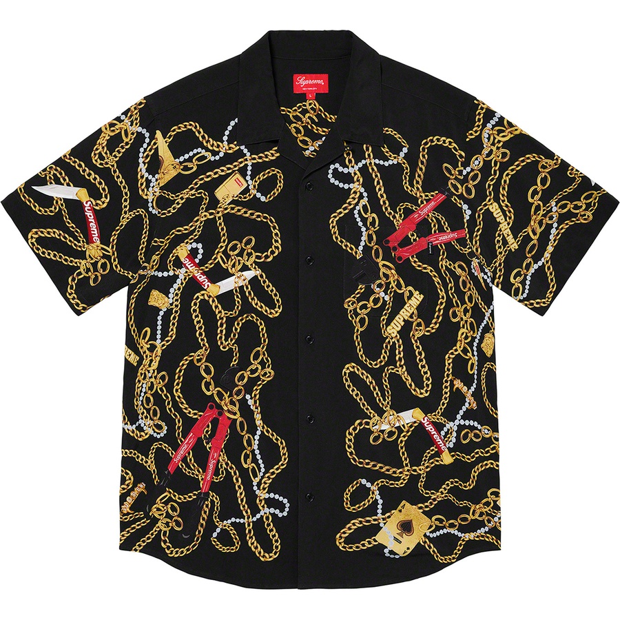 Details on Chains Rayon S S Shirt Black from fall winter 2020 (Price is $138)