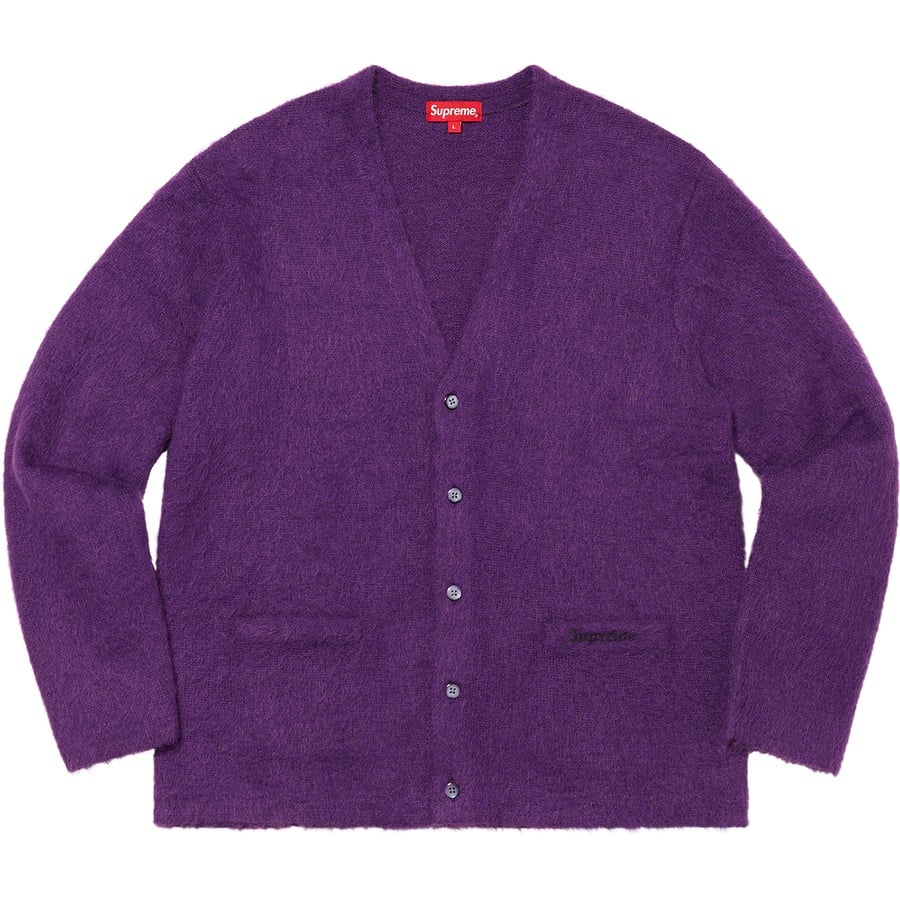 Details on Brushed Mohair Cardigan Purple from fall winter
                                                    2020 (Price is $188)