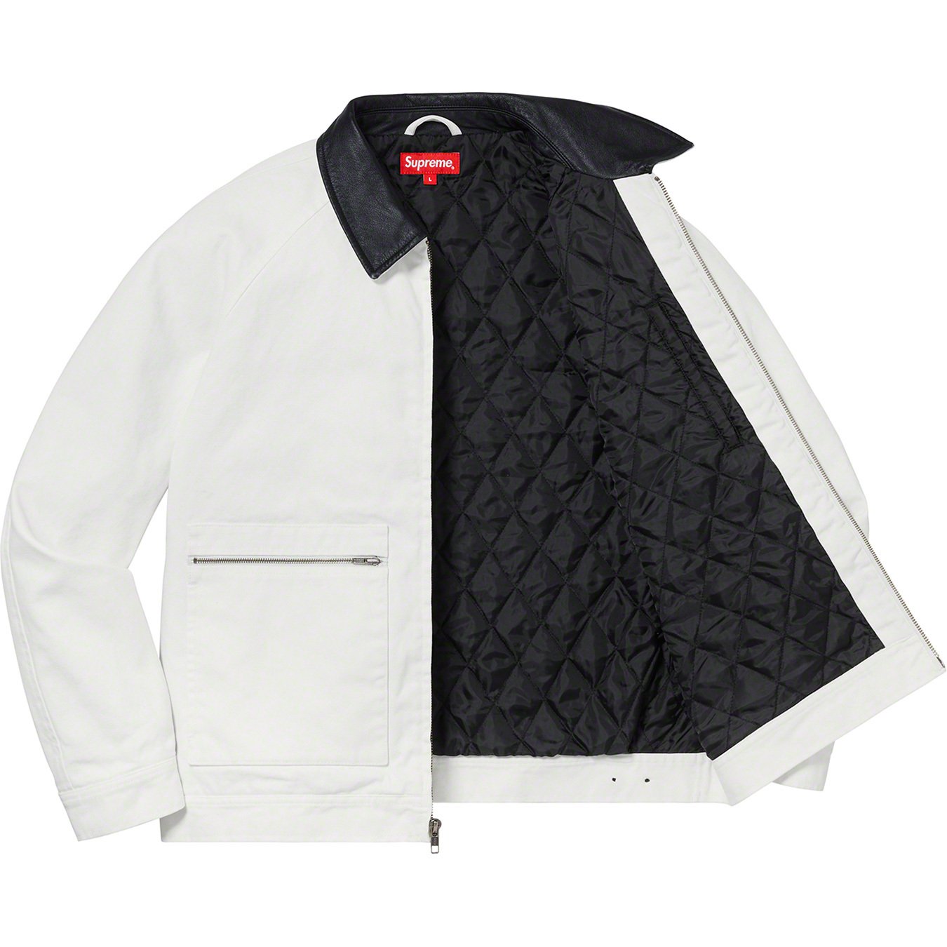 Supreme leather collar work jacket-