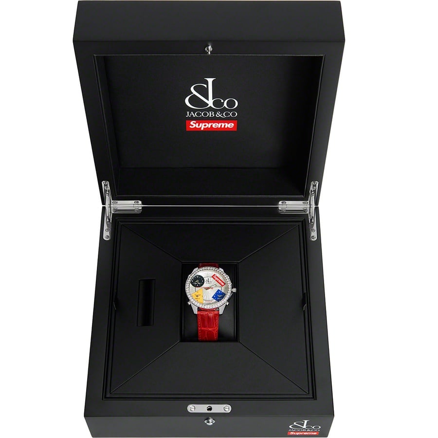 Details on Supreme Jacob & Co Time Zone 40mm Watch Red from fall winter
                                                    2020 (Price is $12000)
