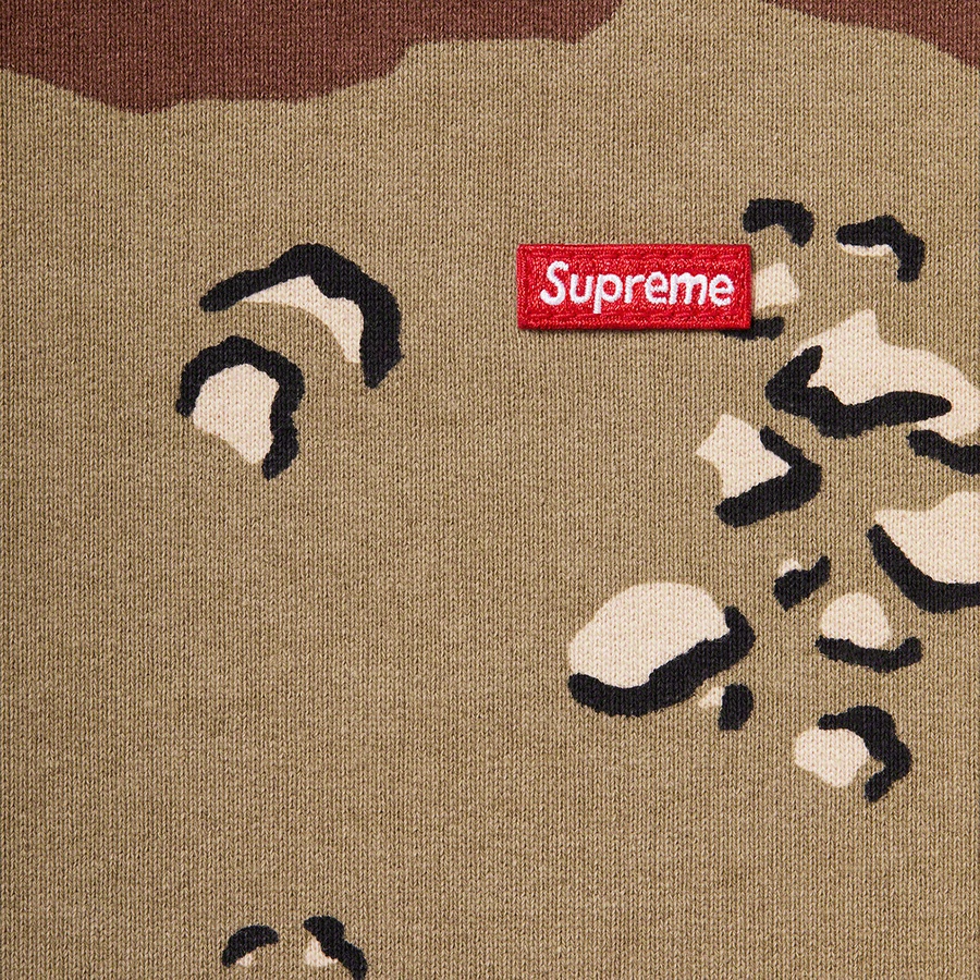 Details on Small Box Crewneck Chocolate Chip Camo from fall winter 2020 (Price is $138)