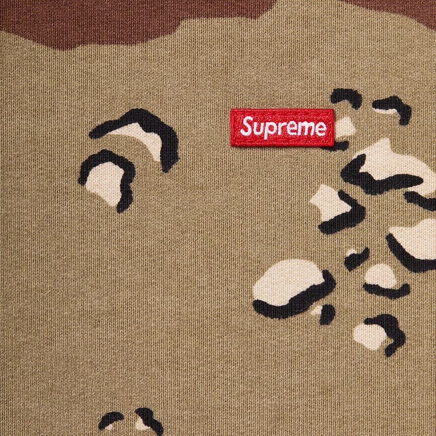 Details on Small Box Crewneck Chocolate Chip Camo from fall winter
                                                    2020 (Price is $138)