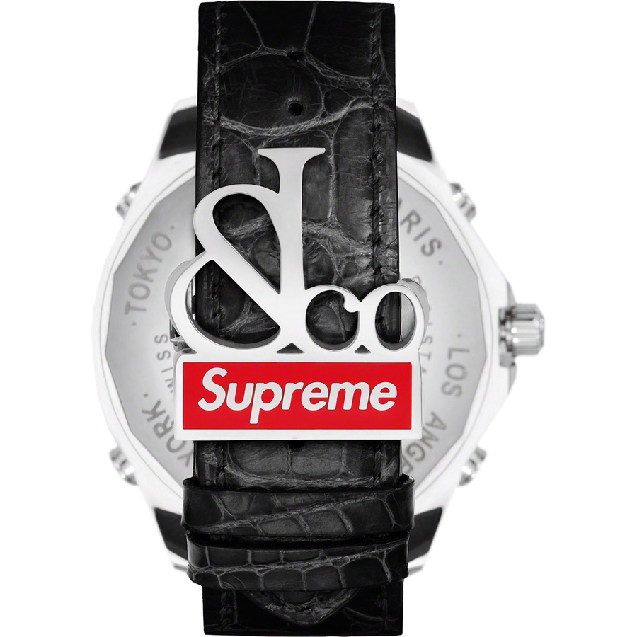 Details on Supreme Jacob & Co Time Zone 47mm Watch Black from fall winter 2020 (Price is $14000)
