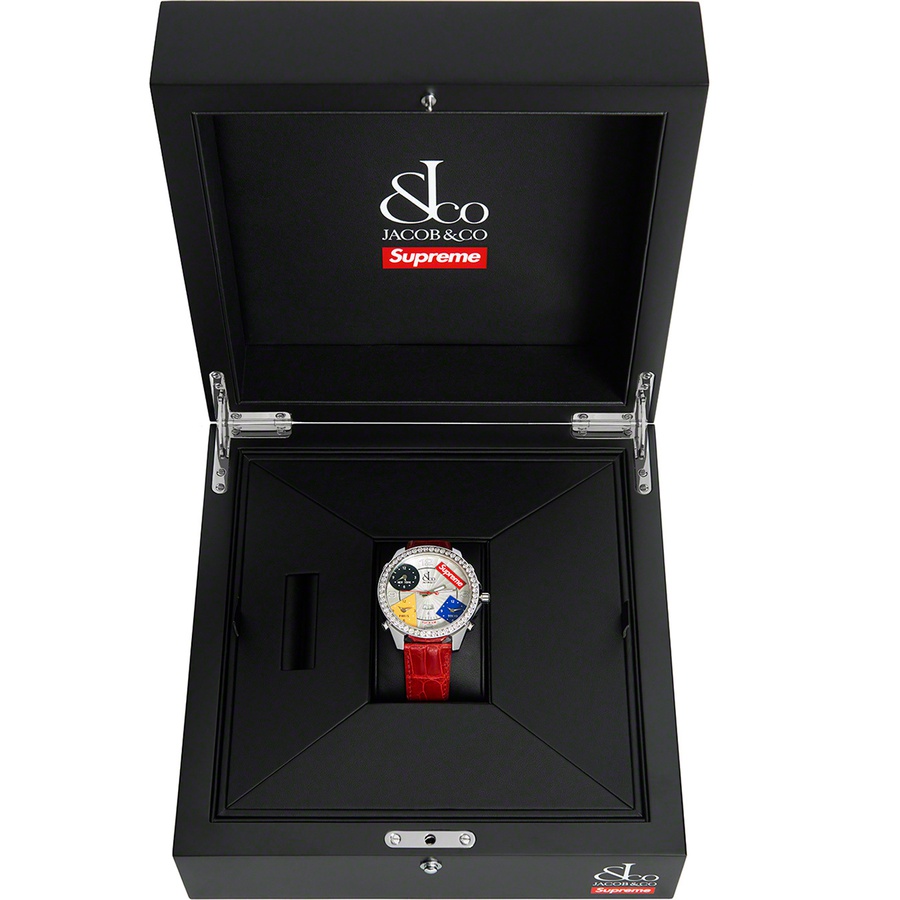 Details on Supreme Jacob & Co Time Zone 47mm Watch Red from fall winter
                                                    2020 (Price is $14000)