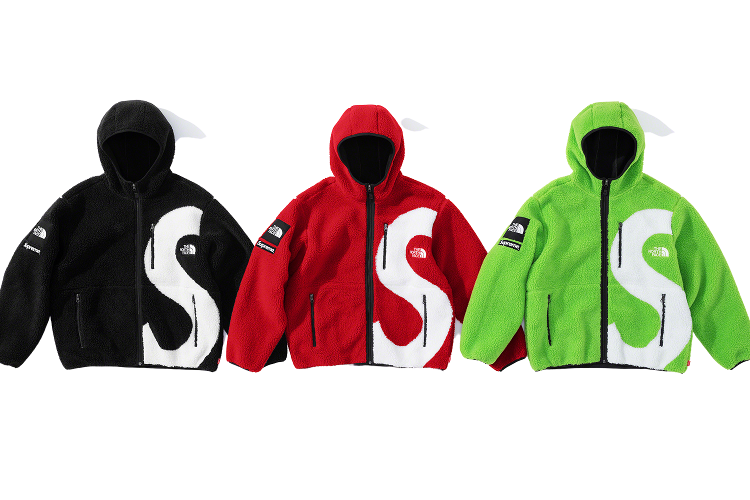 supreme the north face s logo fleece jacket red