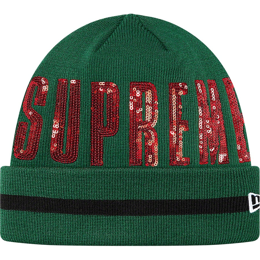 Details on New Era Sequin Beanie Green from fall winter
                                                    2020 (Price is $38)