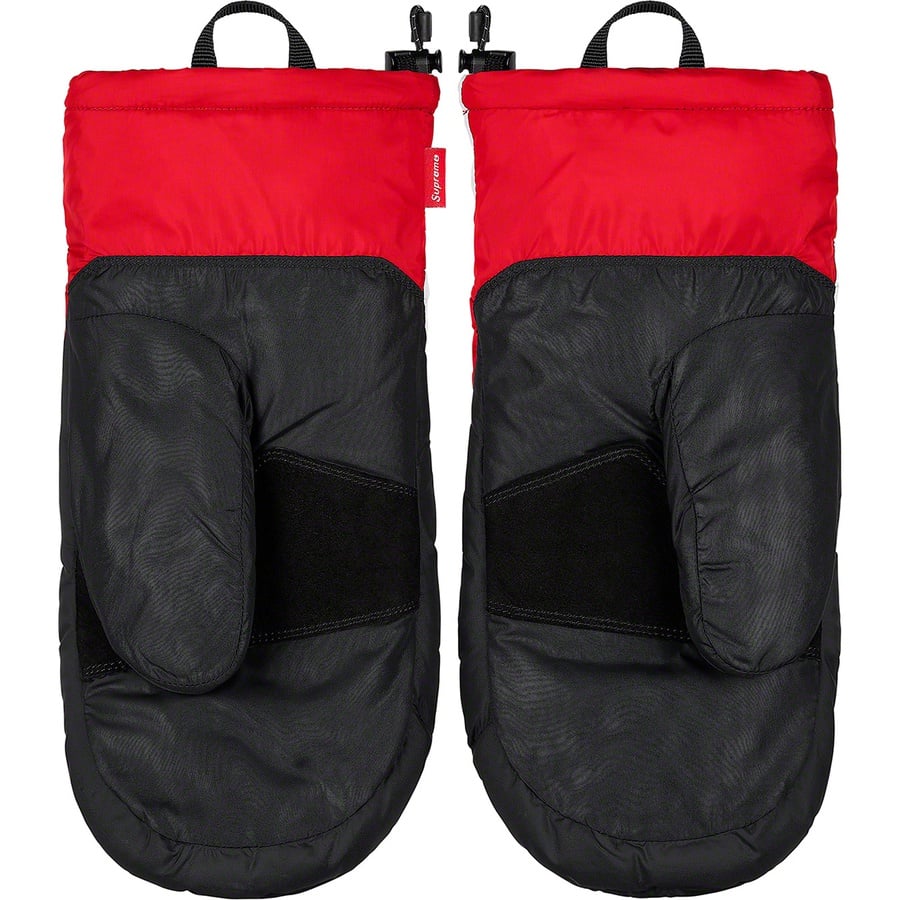 Details on Supreme The North Face S Logo Nuptse Mitts Red from fall winter
                                                    2020 (Price is $98)