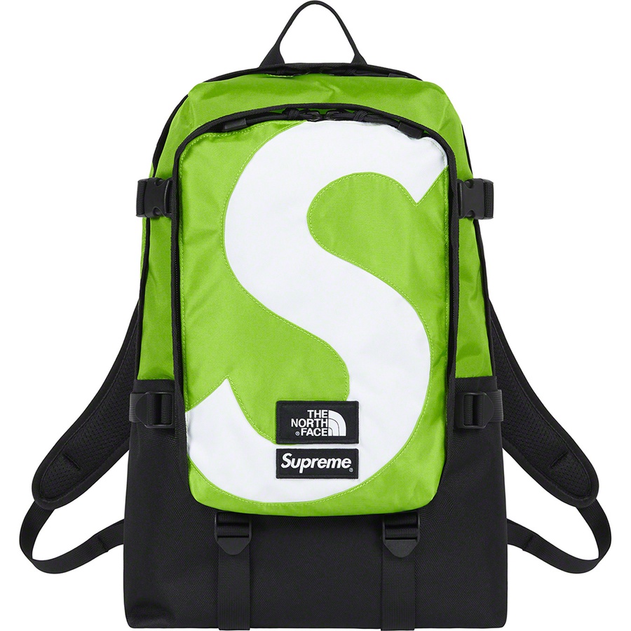 Details on Supreme The North Face S Logo Expedition Backpack Lime from fall winter
                                                    2020 (Price is $158)
