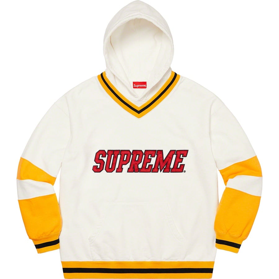 Details on Hockey Hooded Sweatshirt White from fall winter
                                                    2020 (Price is $158)