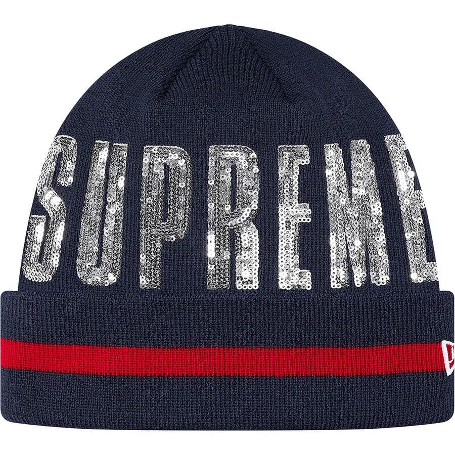 Details on New Era Sequin Beanie Navy from fall winter
                                                    2020 (Price is $38)