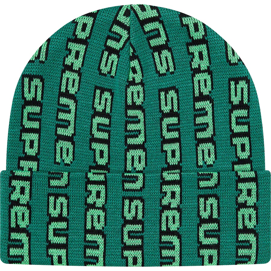 Details on Vertical Logo Beanie Green from fall winter
                                                    2020 (Price is $36)