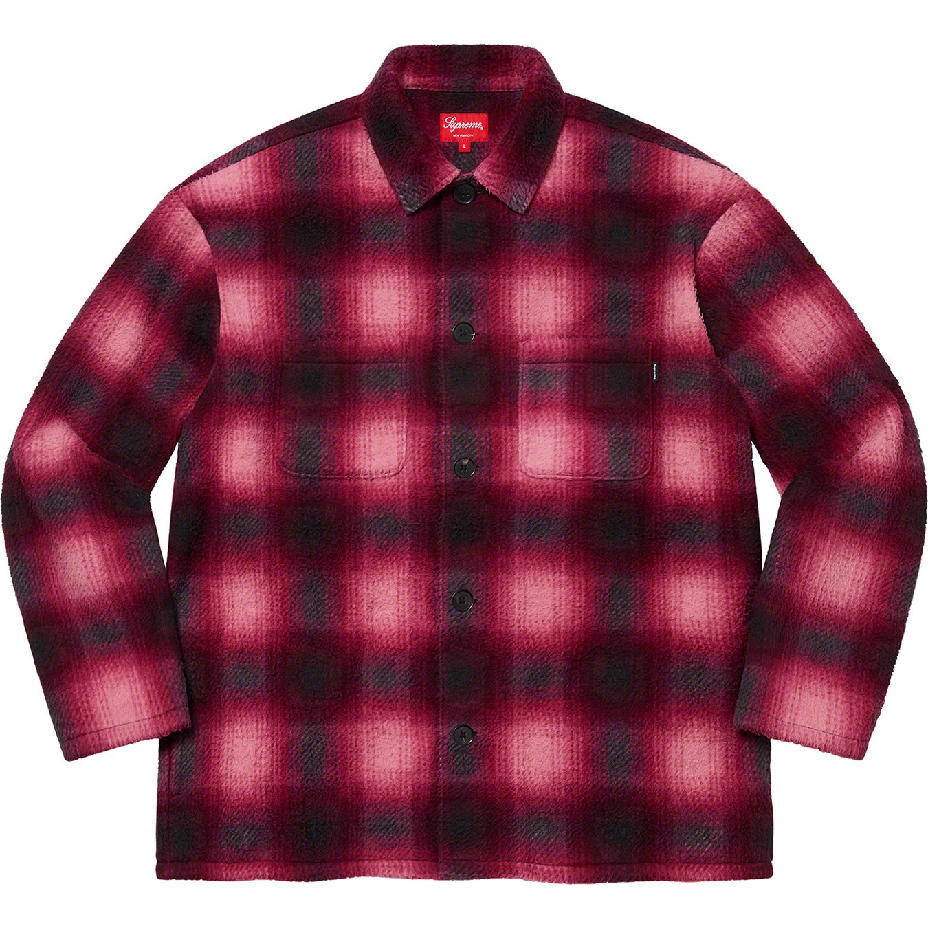 supreme  shadow plaid fleece shirts