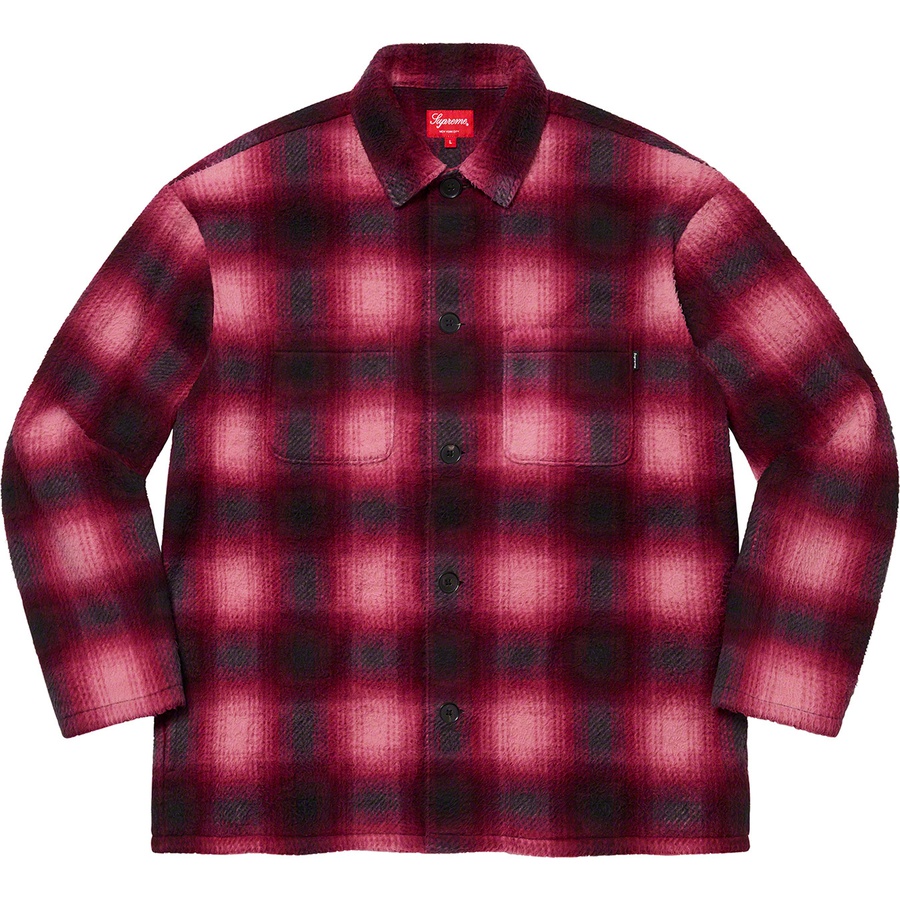 Supreme Shadow Plaid Fleece Shirt (FW20) - Red - $138