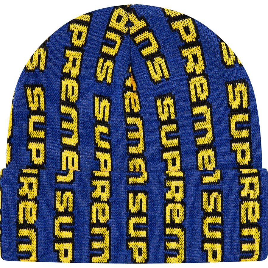 Details on Vertical Logo Beanie Blue from fall winter
                                                    2020 (Price is $36)