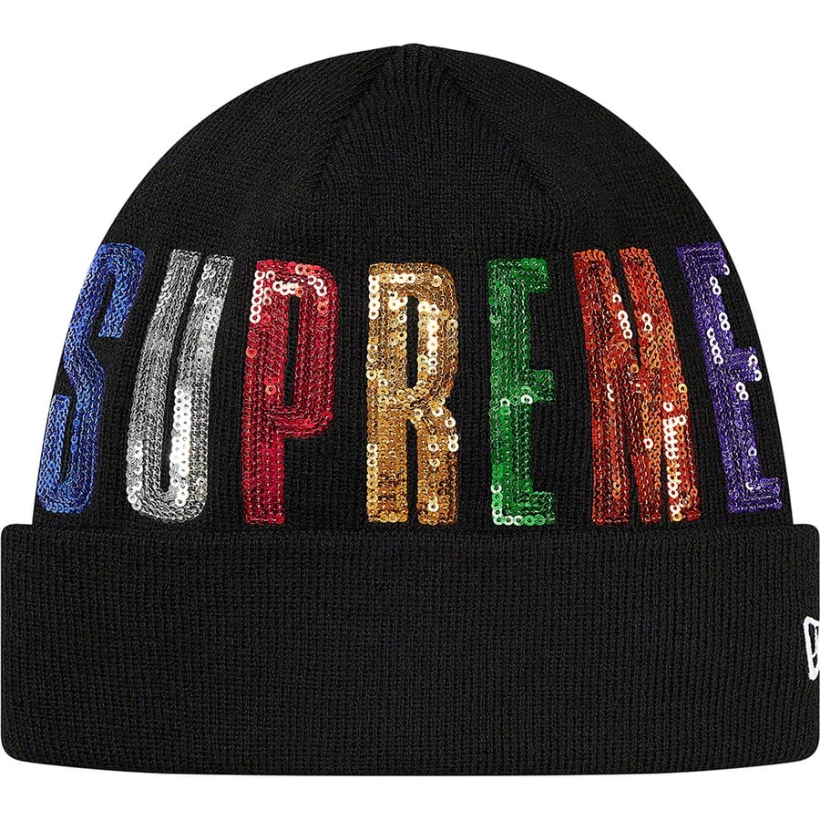 Details on New Era Sequin Beanie Black from fall winter
                                                    2020 (Price is $38)