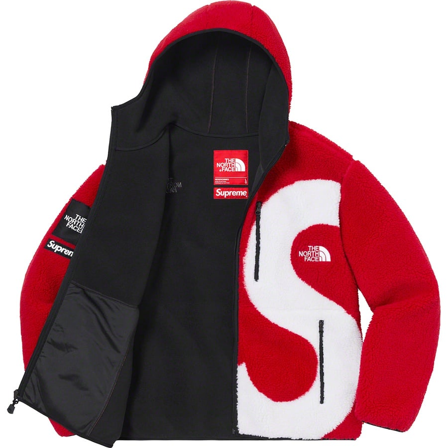 Details on Supreme The North Face S Logo Hooded Fleece Jacket Red from fall winter
                                                    2020 (Price is $298)