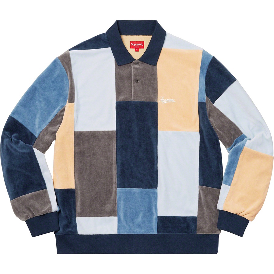 Supreme Patchwork Velour L/S Polo L